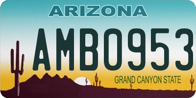 AZ license plate AMB0953