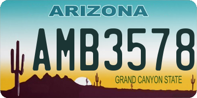 AZ license plate AMB3578