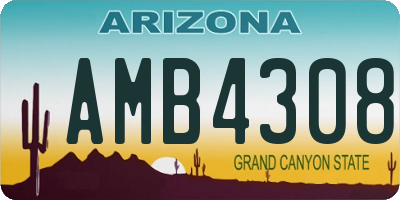 AZ license plate AMB4308