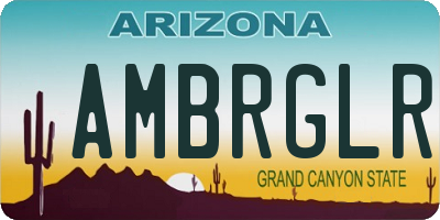 AZ license plate AMBRGLR