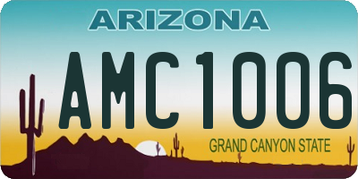AZ license plate AMC1006