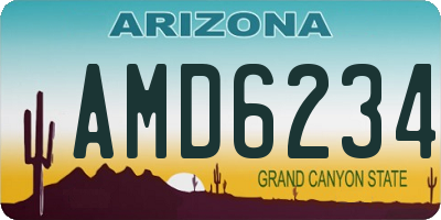 AZ license plate AMD6234