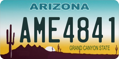 AZ license plate AME4841