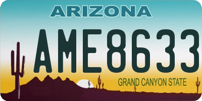 AZ license plate AME8633