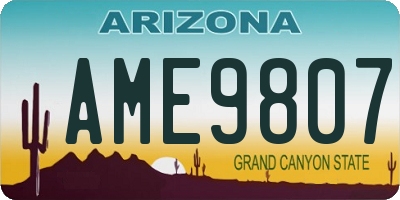 AZ license plate AME9807