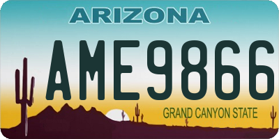 AZ license plate AME9866