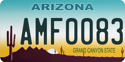 AZ license plate AMF0083