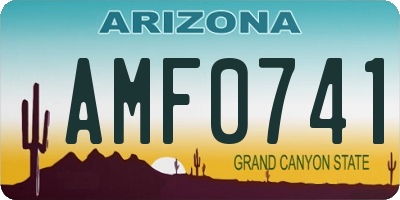 AZ license plate AMF0741