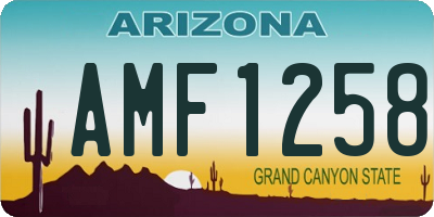 AZ license plate AMF1258