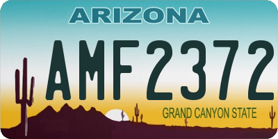 AZ license plate AMF2372