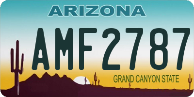 AZ license plate AMF2787