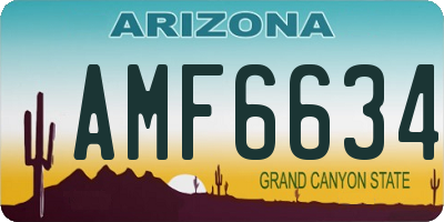 AZ license plate AMF6634