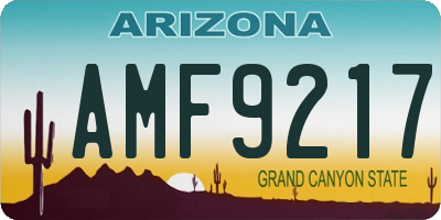 AZ license plate AMF9217