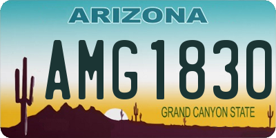 AZ license plate AMG1830