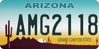 AZ license plate AMG2118