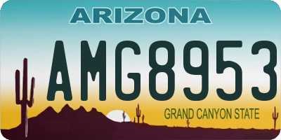 AZ license plate AMG8953