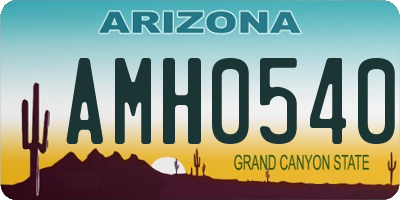 AZ license plate AMH0540