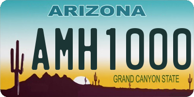 AZ license plate AMH1000