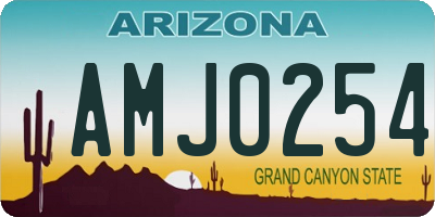 AZ license plate AMJ0254