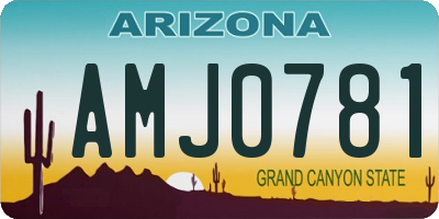 AZ license plate AMJ0781