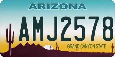 AZ license plate AMJ2578