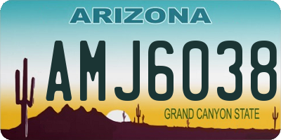 AZ license plate AMJ6038