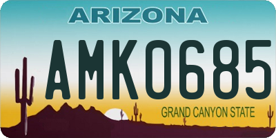 AZ license plate AMK0685
