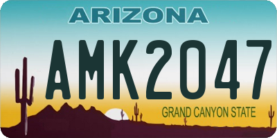 AZ license plate AMK2047