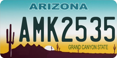 AZ license plate AMK2535