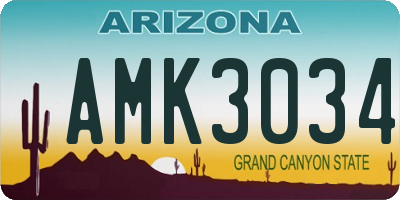 AZ license plate AMK3034