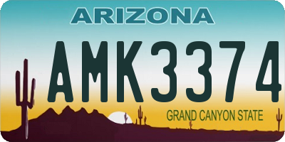 AZ license plate AMK3374