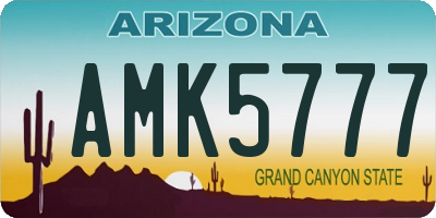 AZ license plate AMK5777