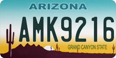 AZ license plate AMK9216