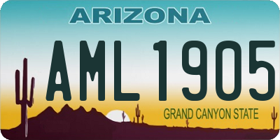 AZ license plate AML1905