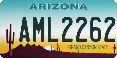 AZ license plate AML2262