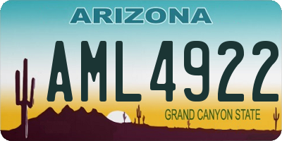 AZ license plate AML4922