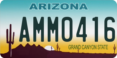 AZ license plate AMM0416