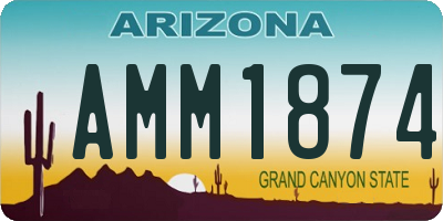 AZ license plate AMM1874
