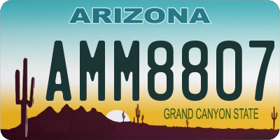 AZ license plate AMM8807