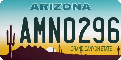 AZ license plate AMN0296
