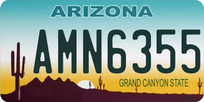 AZ license plate AMN6355