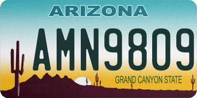 AZ license plate AMN9809