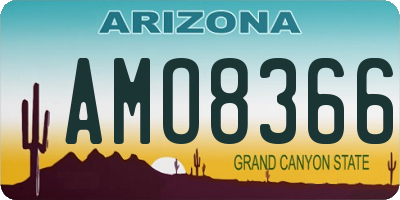 AZ license plate AMO8366