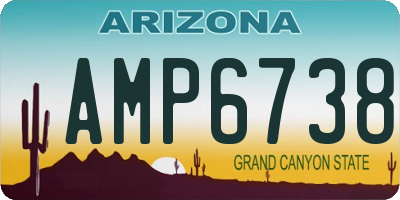 AZ license plate AMP6738