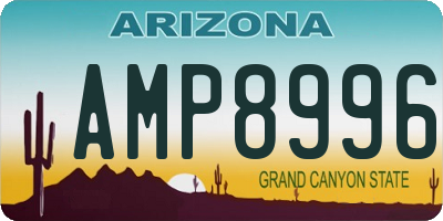 AZ license plate AMP8996