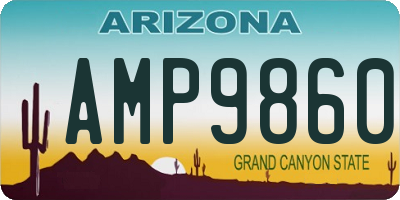 AZ license plate AMP9860
