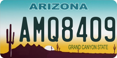 AZ license plate AMQ8409