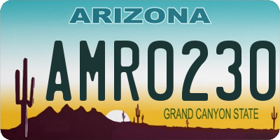 AZ license plate AMR0230