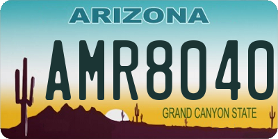 AZ license plate AMR8040