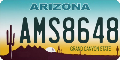 AZ license plate AMS8648